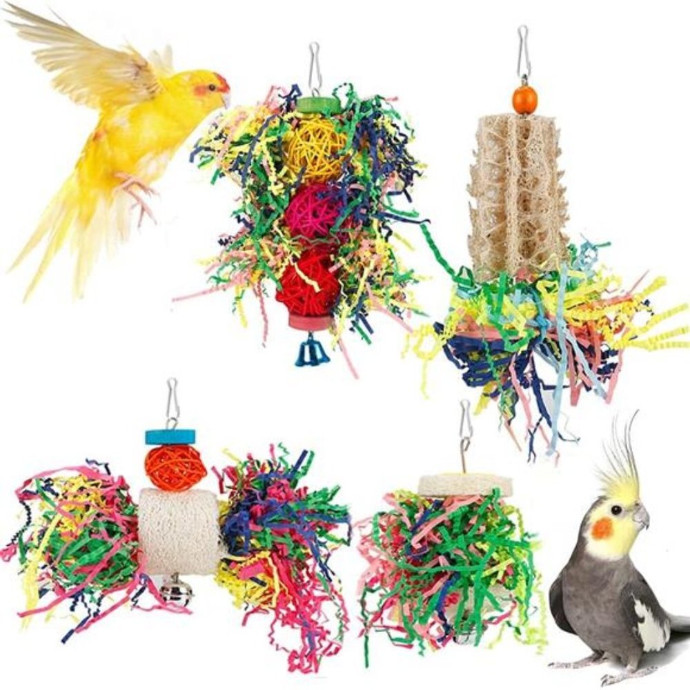 Bird Toys Bird Shredding Foraging Toys Parakeet Toy Chewing Hanging Toy
